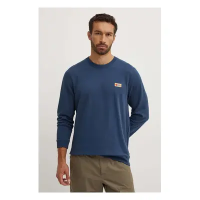 Mikina Fjallraven Vardag Sweater pánská, tmavomodrá barva, hladká, F87070