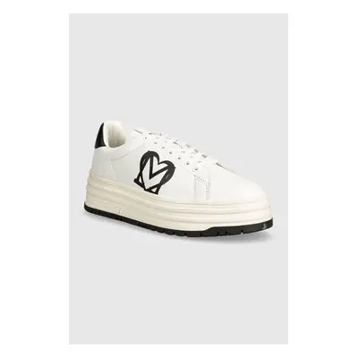 Kožené sneakers boty Love Moschino bílá barva, JA15096G1LIA110A