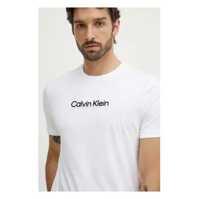 Bavlněné tričko Calvin Klein bílá barva, s aplikací, K10K113118