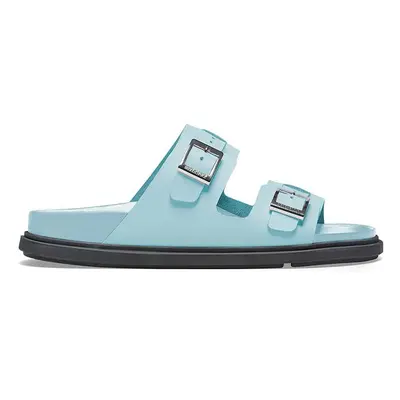 Kožené pantofle Birkenstock St Barths dámské, modrá barva, 1026418