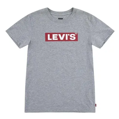 Dětské tričko Levi's BOXTAB TEE šedá barva, s potiskem, 9EJ764