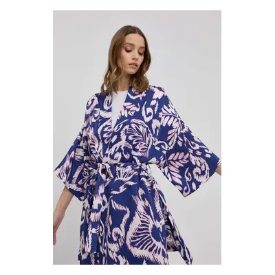 Kimono Beatrice B tmavomodrá barva, oversize