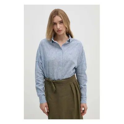 Lněná košile Pepe Jeans MARCEL relaxed, s klasickým límcem, PL304870