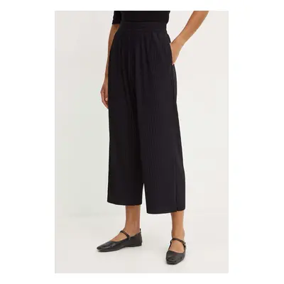 Kalhoty Max Mara Leisure dámské, černá barva, střih culottes, high waist, 2426786027600