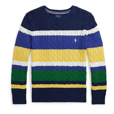 Dětský bavlněný svetr Polo Ralph Lauren zelená barva, lehký, 323941097001