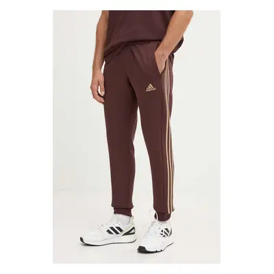 Tepláky adidas Essentials vínová barva, vzorované, JG5953