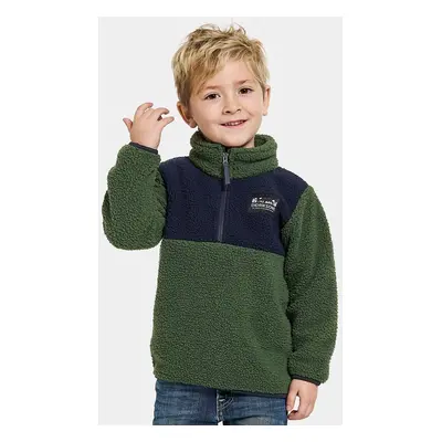 Dětská fleecová mikina Didriksons GOSIG KIDS HALFZIP zelená barva, 505536