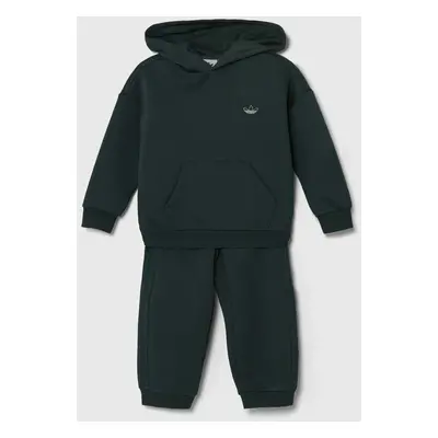 Dětská tepláková souprava adidas Originals HOODIE SET zelená barva, IY9527