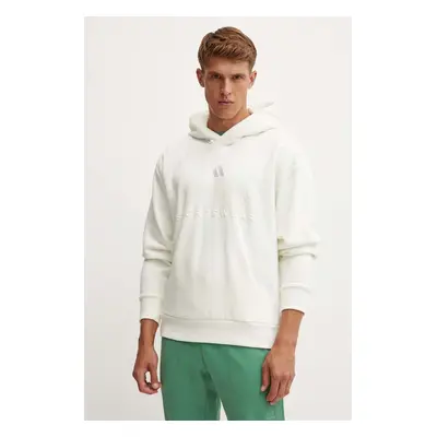 Mikina adidas All SZN pánská, bílá barva, s kapucí, s potiskem, IY6594