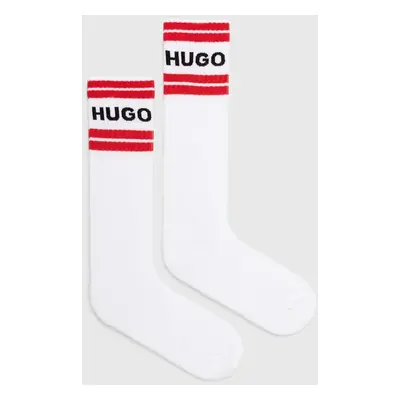 Ponožky HUGO 2-pack pánské, bílá barva, 50518610