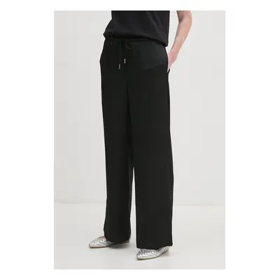 Kalhoty Calvin Klein dámské, černá barva, jednoduché, high waist, K20K207765