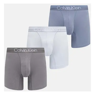 Boxerky Calvin Klein Underwear 3-pack pánské, modrá barva