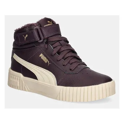 Dětské sneakers boty Puma Carina 2.0 Mid WTR Jr fialová barva