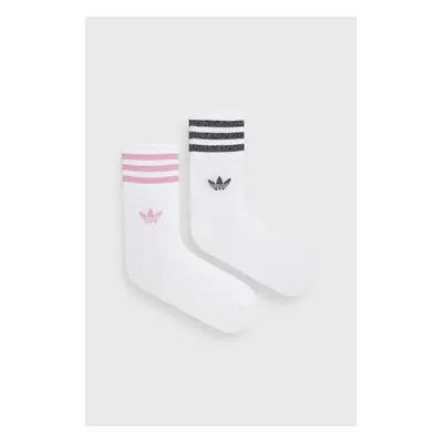 Ponožky adidas Originals (2-pack) dámské, bílá barva, HK0301