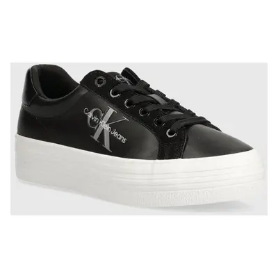 Sneakers boty Calvin Klein Jeans BOLD VULC FLATF LOW MIX ML MTR černá barva, YW0YW01492