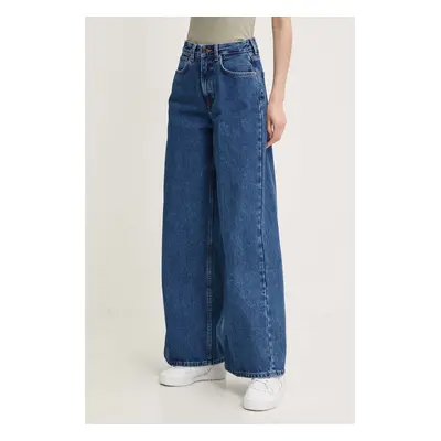 Džíny Pepe Jeans WIDE LEG JEANS UHW dámské, tmavomodrá barva, PL204740CT9