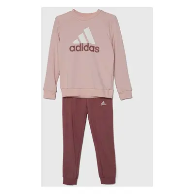 Dětská tepláková souprava adidas J BL FT TS růžová barva, IY5432