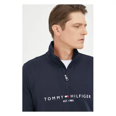 Mikina Tommy Hilfiger pánská, tmavomodrá barva, s aplikací