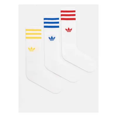 Ponožky adidas Originals 3-pack bílá barva, IX7504