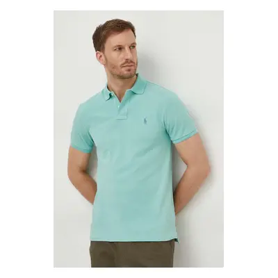 Bavlněné polo tričko Ralph Lauren zelená barva, 710536856