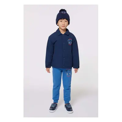 Dětské tepláky Kenzo Kids modrá barva, s potiskem, K60799