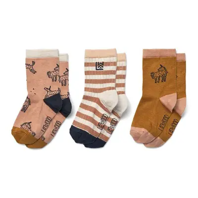 Dětské ponožky Liewood Silas Socks 3-Pack 3-pack růžová barva, LW15118