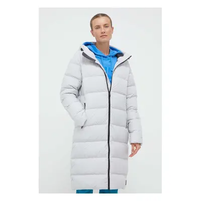 Péřová bunda Jack Wolfskin dámská, šedá barva, zimní