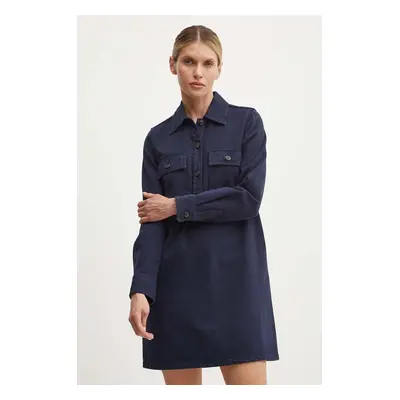 Džínové šaty A.P.C. robe mia tmavomodrá barva, mini, COGZV.F05878