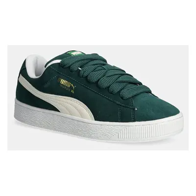 Kožené sneakers boty Puma Suede XL zelená barva, 395205