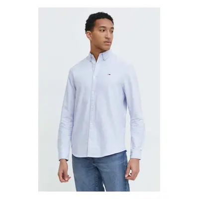 Bavlněná košile Tommy Jeans regular, s límečkem button-down, DM0DM19134