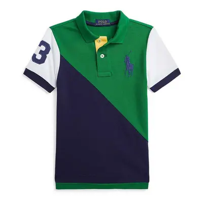 Dětská bavlněná polokošile Polo Ralph Lauren zelená barva, 322942107001