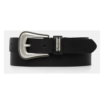 Kožený pásek Pepe Jeans MILDRED BELT dámský, černá barva, PL020852