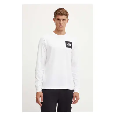 Tričko s dlouhým rukávem The North Face L/S Fine Tee bílá barva, s potiskem, NF0A8A6PFN41