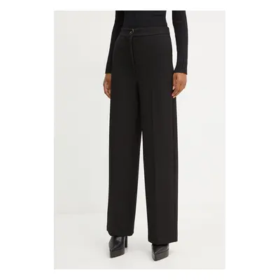 Kalhoty Liviana Conti dámské, černá barva, jednoduché, high waist, L4WM24