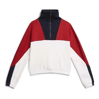 Dětská mikina Tommy Hilfiger červená barva, vzorovaná, KG0KG08040