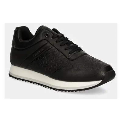 Sneakers boty Calvin Klein RUNNER LACE UP MONO MIX černá barva, HW0HW02215