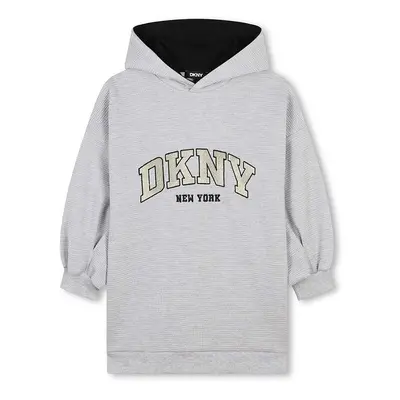 Dívčí šaty Dkny šedá barva, mini, oversize, D60264