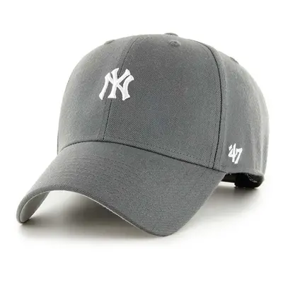 Bavlněná baseballová čepice 47 brand MLB New York Yankees šedá barva, s aplikací, B-BRMPS17WBP-C