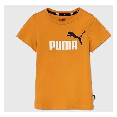 Dětské bavlněné tričko Puma černá barva, s potiskem