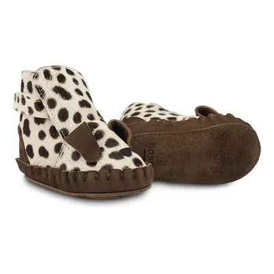 Kojenecké kožené boty Donsje Kapi Exclusive Booties Dalmatian hnědá barva, 1028120