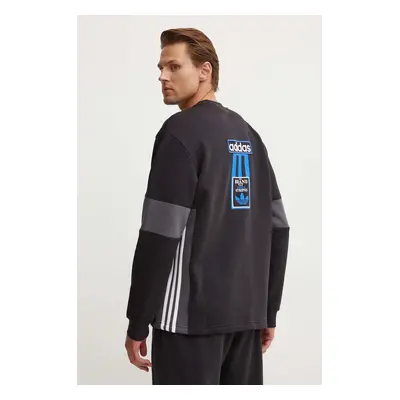 Mikina adidas Originals Adibreak Crew pánská, černá barva, s aplikací, IY4853