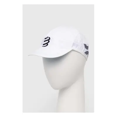 Kšiltovka Compressport Pro Racing Cap bílá barva, vzorovaná, CU00003B