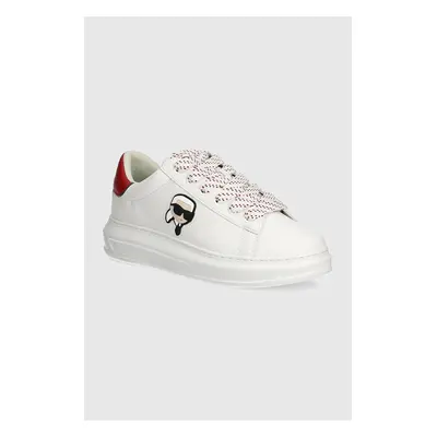 Kožené sneakers boty Karl Lagerfeld KAPRI MENS bílá barva, KL52528