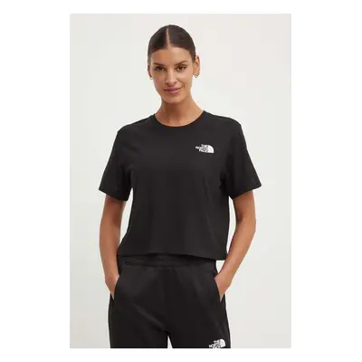 Tričko The North Face W Simple Dome Cropped Slim Tee černá barva, NF0A87U4JK31