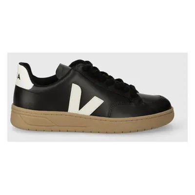 Kožené sneakers boty Veja V-12 černá barva, XD0203638