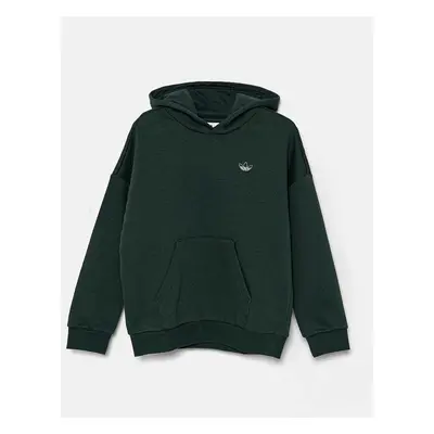 Dětská mikina adidas Originals HOODIE zelená barva, s kapucí, s potiskem, IY9555