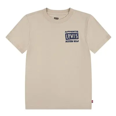 Dětské bavlněné tričko Levi's CACTUS OUT WEST TEE béžová barva, s potiskem, 9EL458