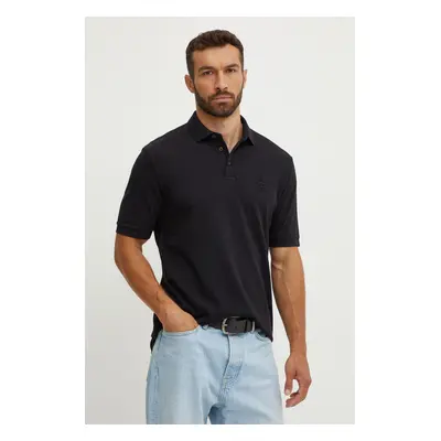 Bavlněné polo tričko Armani Exchange černá barva, s aplikací, 6DZFLK ZJXUZ