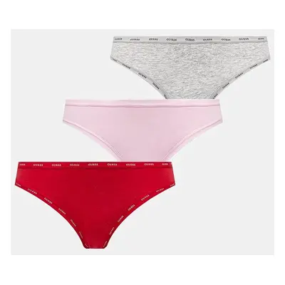 Tanga Guess 3-pack červená barva