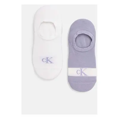 Ponožky Calvin Klein Jeans 2-pack dámské, fialová barva, 701230601